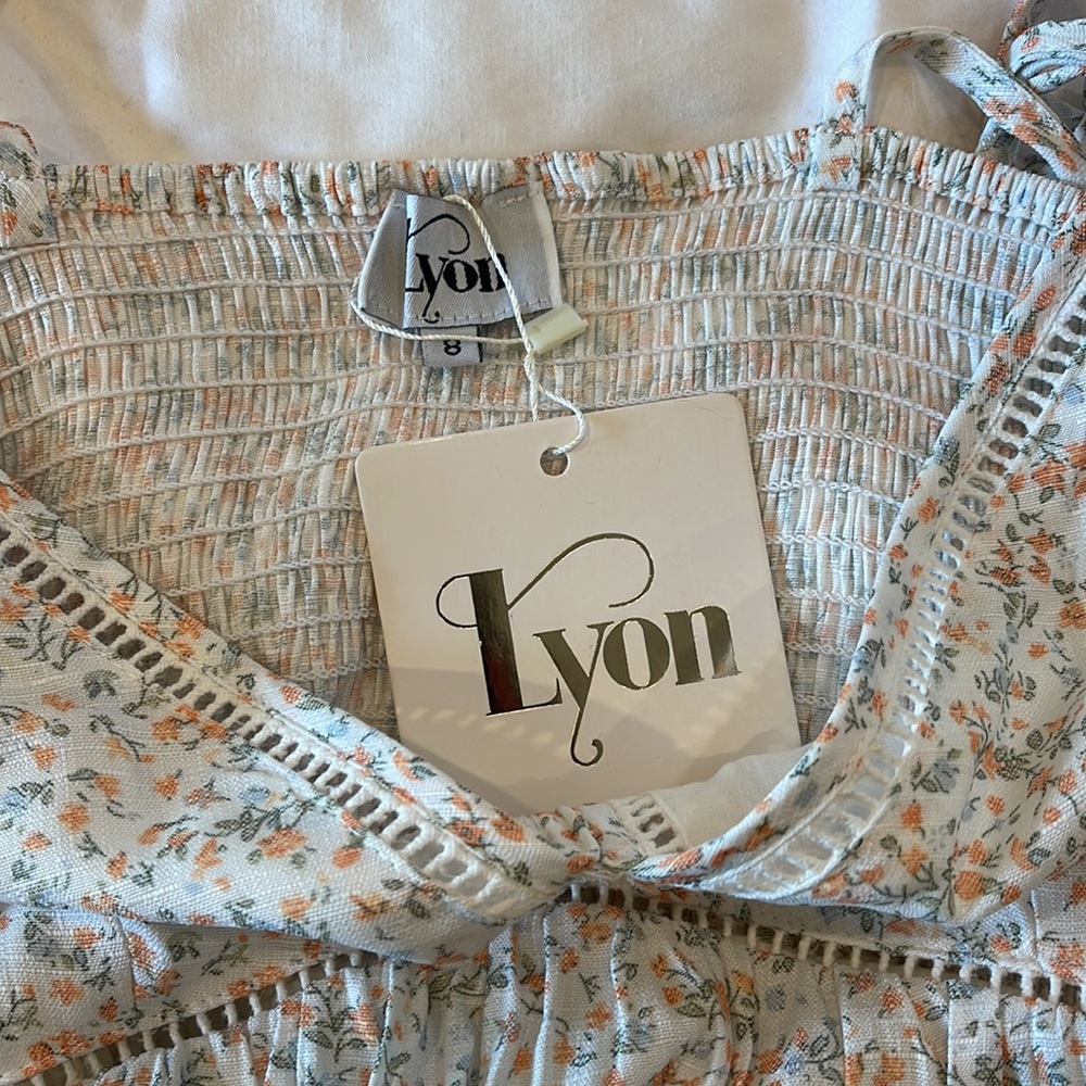 NWT Lyon Australia Floral Tassel Tie Mini Summer Dress - Picture 5 of 7